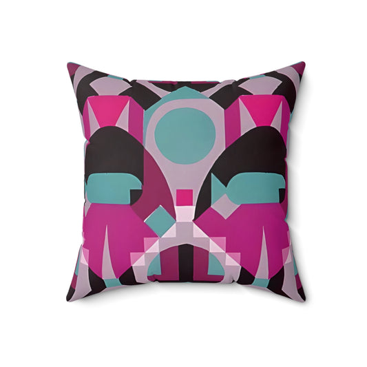 Kaleidoscope Reimagined Abstract Art Deco Throw Pillow | Colorful Eclectic Maximalist Cushion