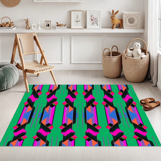 Pop Wild Geometric Colorful Abstract Area Rug (3x5) | Maximalist Eclectic Rug