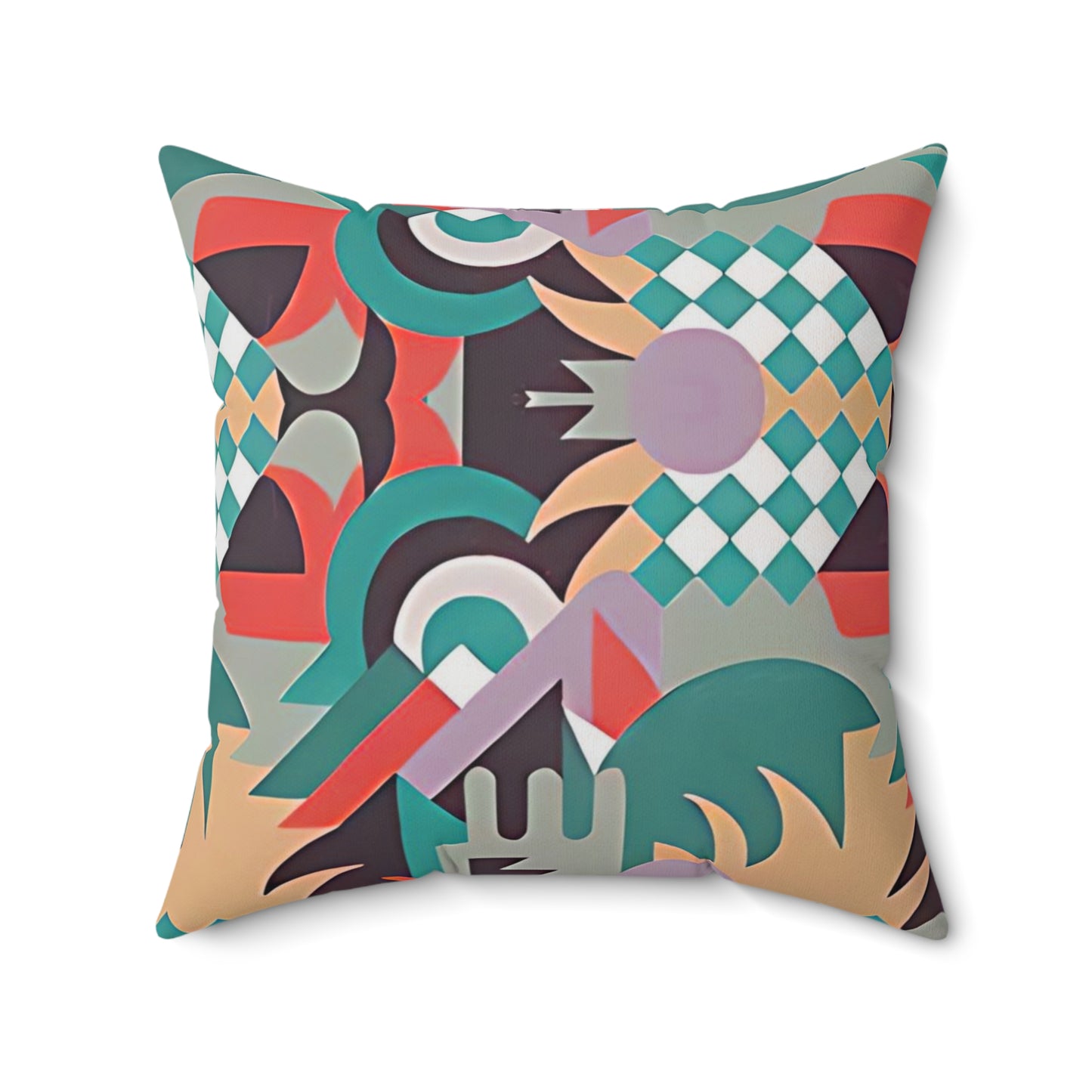 Kaleidoscope Reimagined Abstract Art Deco Throw Pillow | Colorful Eclectic Maximalist Cushion