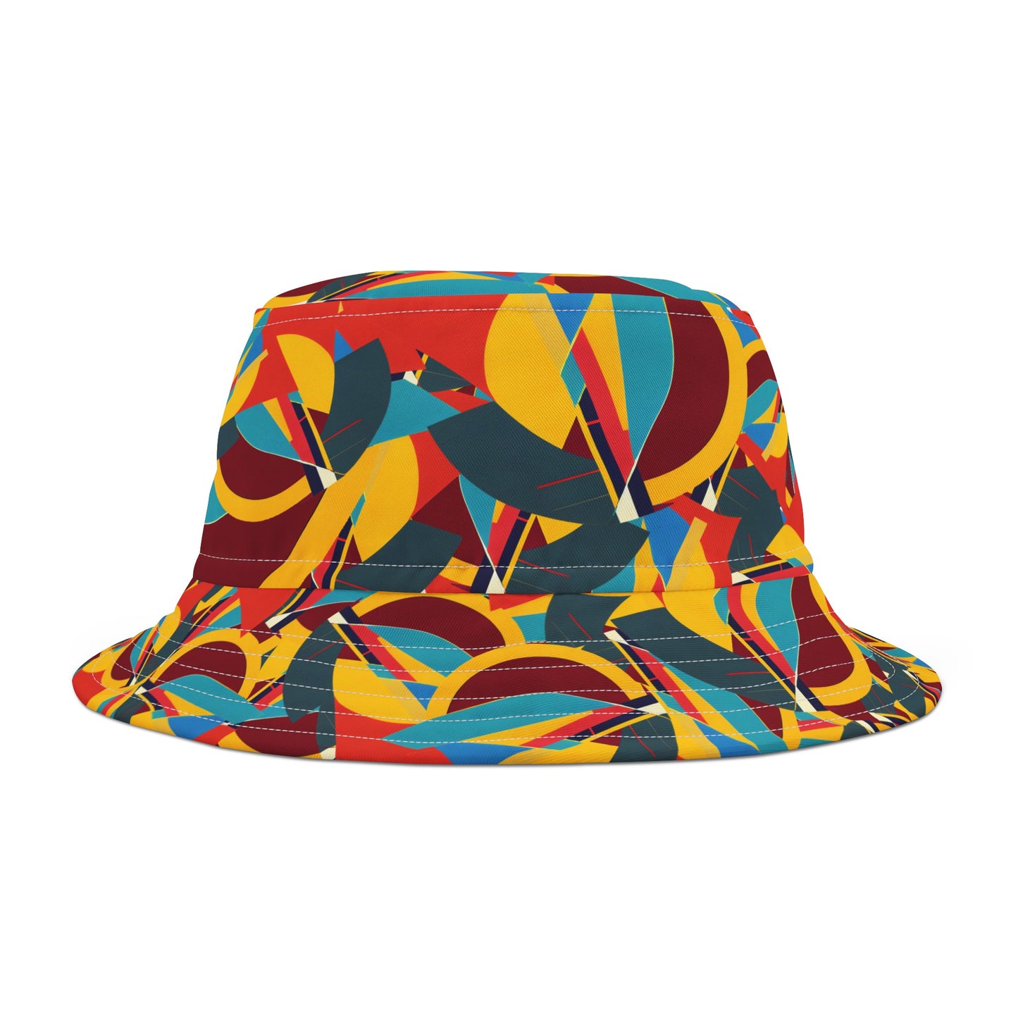 Bucket Hat Abstract All Over Print Hat Maximalist Design Bucket Hat Colorful Geometric Bold Hat Pop Art Deco Hat Modern All-Over Print