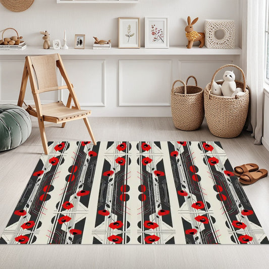 Pop Deco Colorful Floral Area Rug (3x5) | Art Deco Rug for Small Spaces