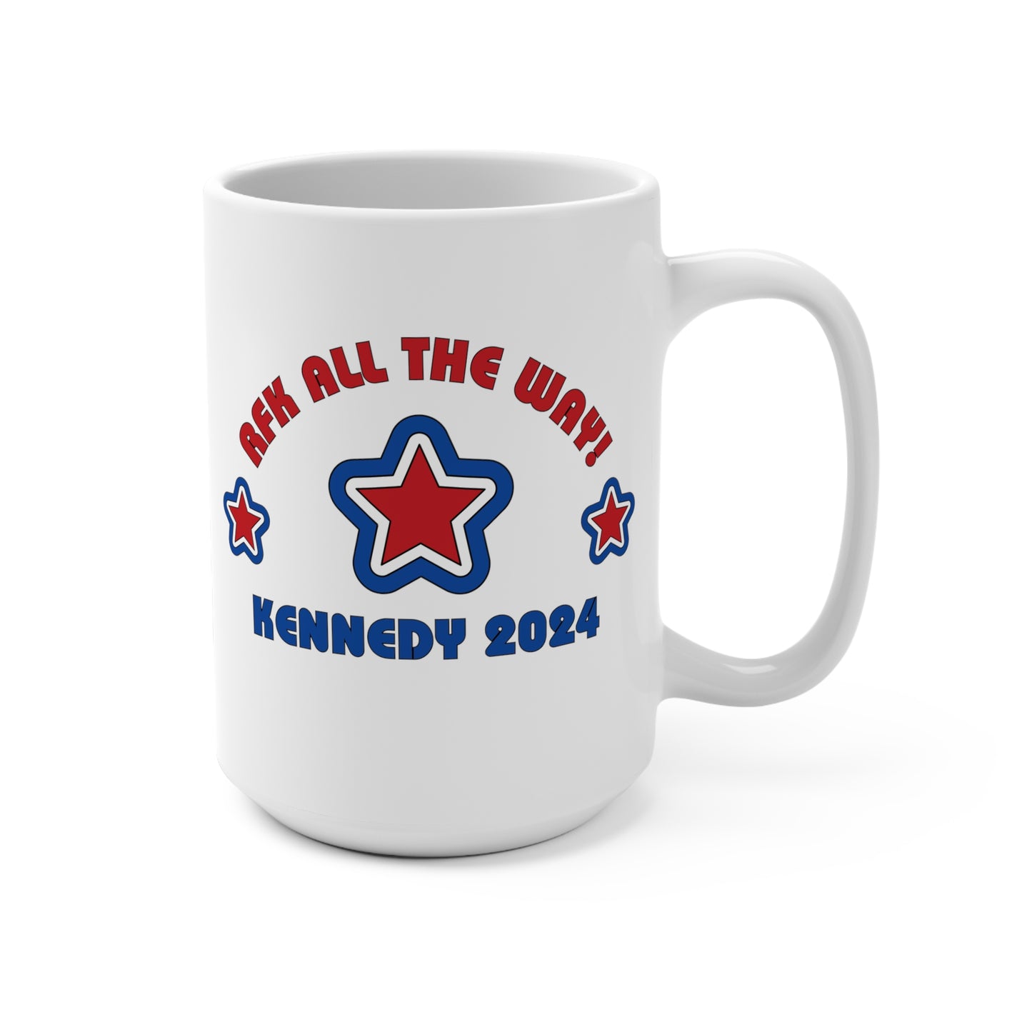RFK Jr. 2024 "RFK All The Way" Coffee Mug Retro Groovy Vote RFK Mug 2024 Election Merch Design Bobby Kennedy 15oz