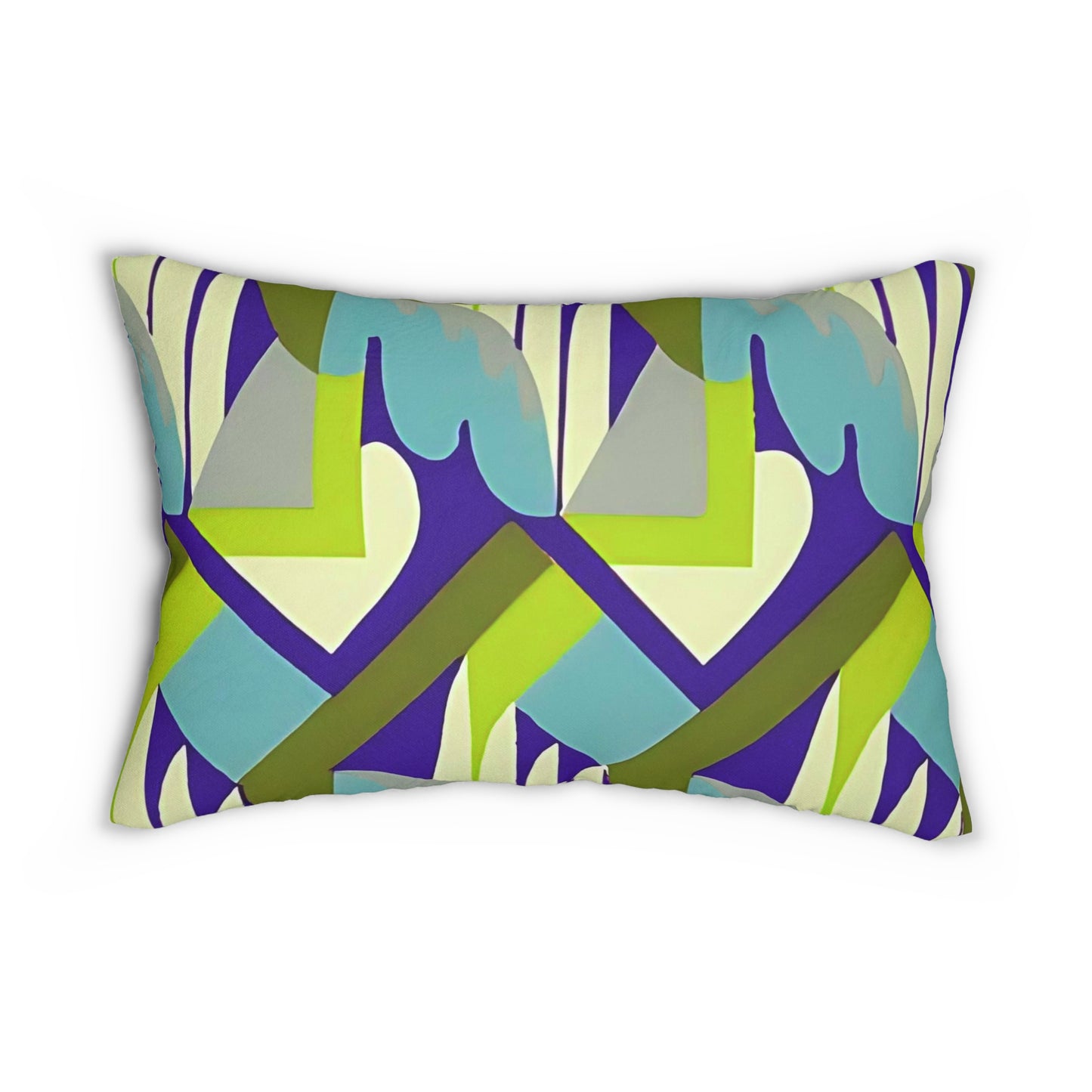 Kaleidoscope Reimagined Colorful Eclectic Lumbar Pillow | Abstract Maximalist Rectangular Cushion