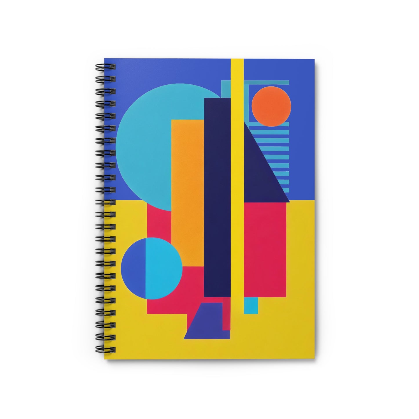 Colorful Abstract Geometric Journal Graphic Art Deco Vibe Spiral Notebook - Ruled Line