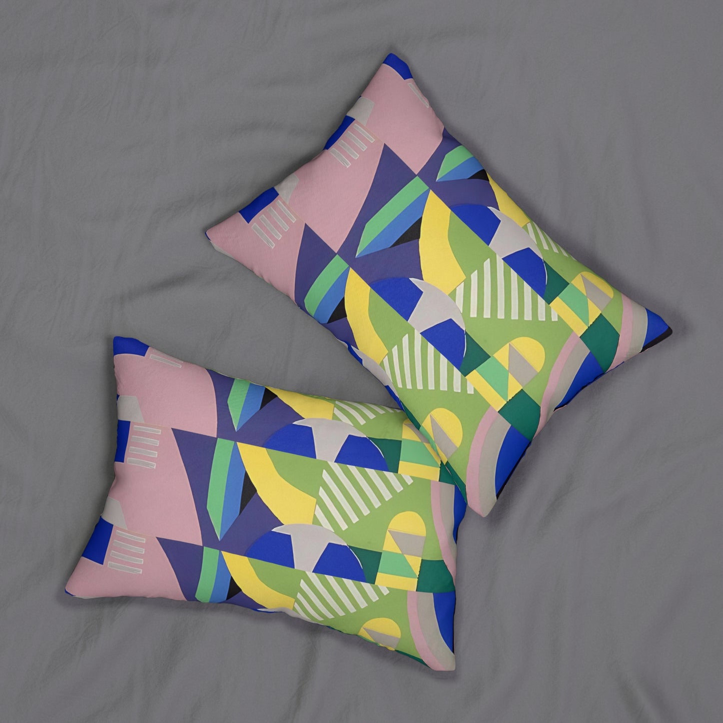 Kaleidoscope Reimagined Colorful Eclectic Lumbar Pillow | Abstract Maximalist Rectangular Cushion