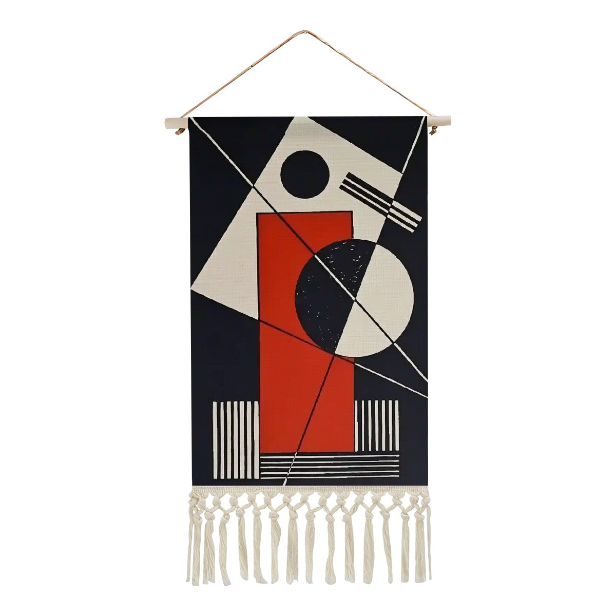 Constructivist Mirage Wall Hanging | Modernist Abstract Cotton Linen Tapestry