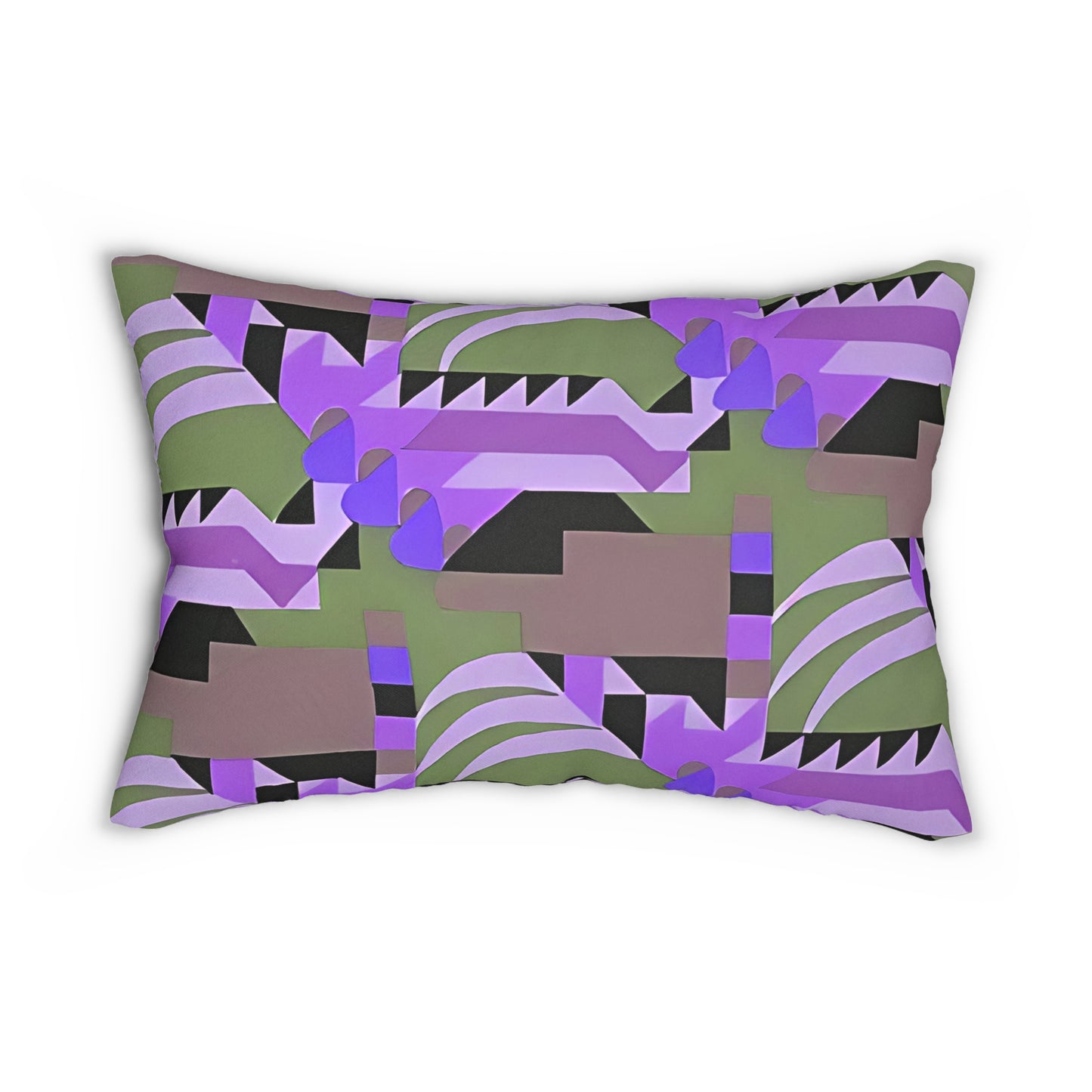 Kaleidoscope Reimagined Colorful Eclectic Lumbar Pillow | Abstract Maximalist Rectangular Cushion