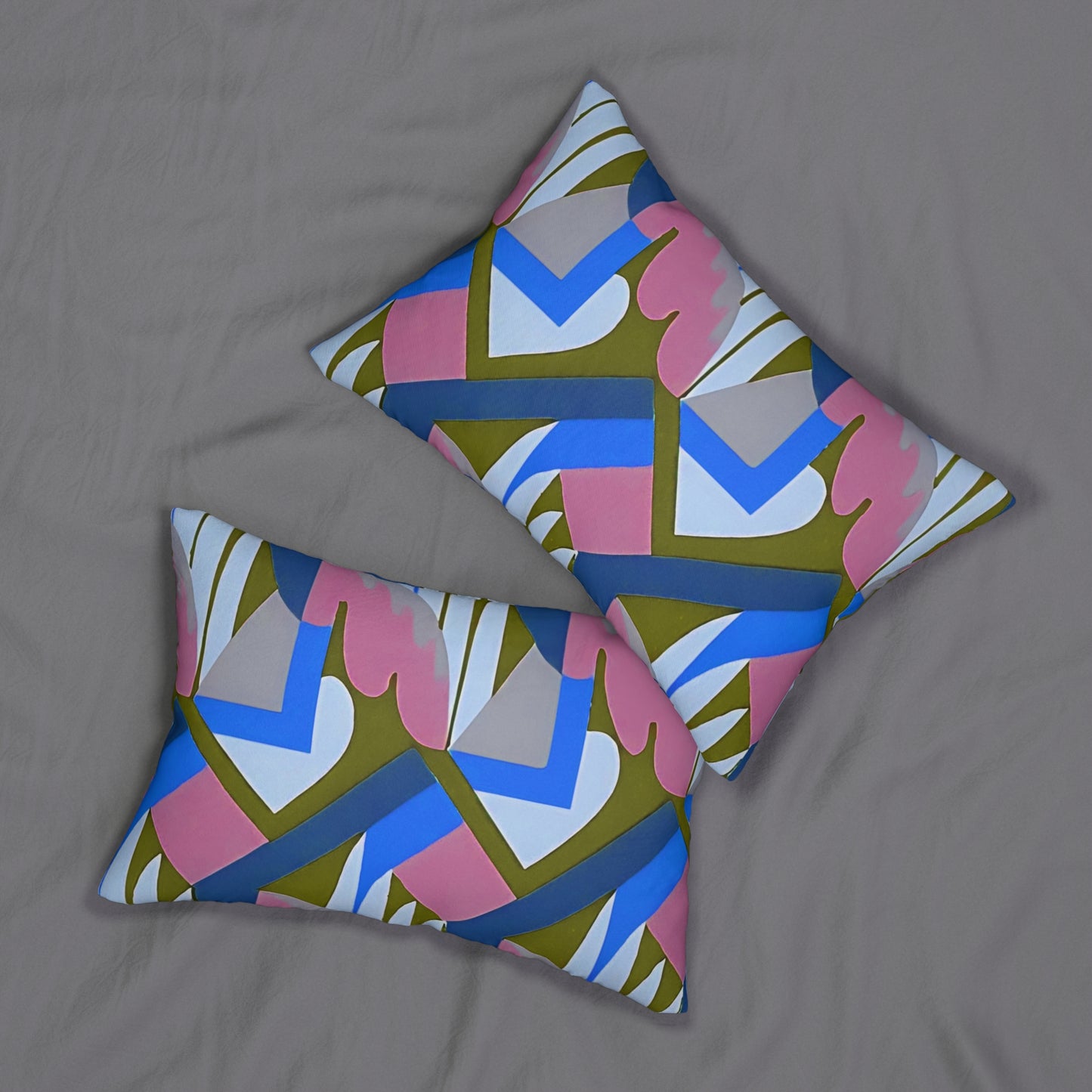 Kaleidoscope Reimagined Colorful Eclectic Lumbar Pillow | Abstract Maximalist Rectangular Cushion