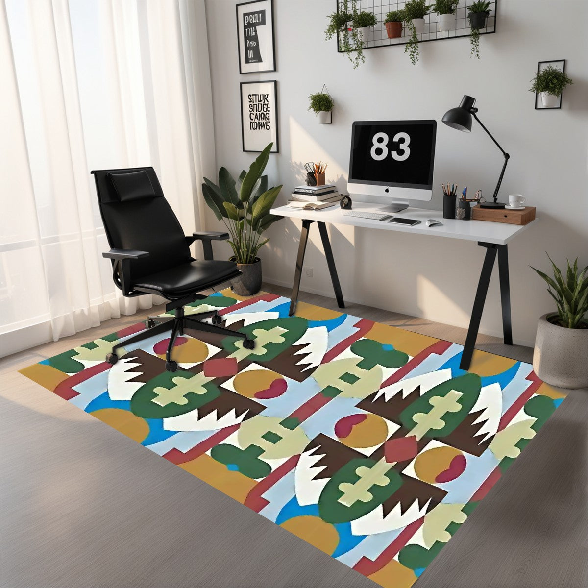 Kaleidoscope Reimagined Colorful Abstract Area Rug (3x5) - Boho Eclectic Rug