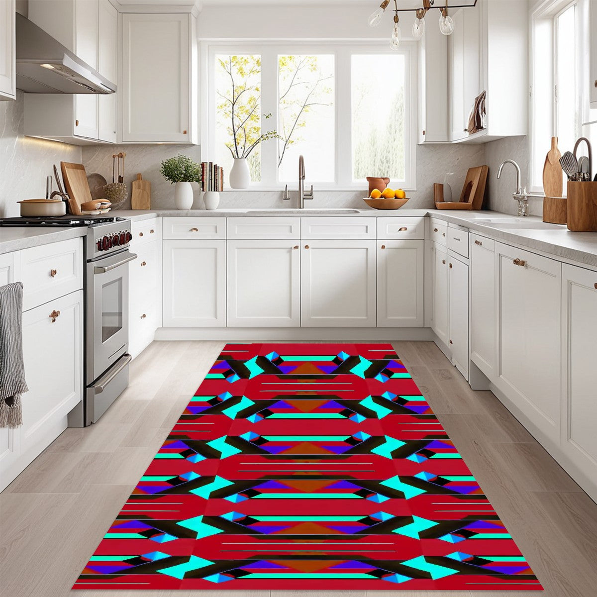 Pop Wild Geometric Colorful Abstract Area Rug (3x5) | Maximalist Eclectic Rug