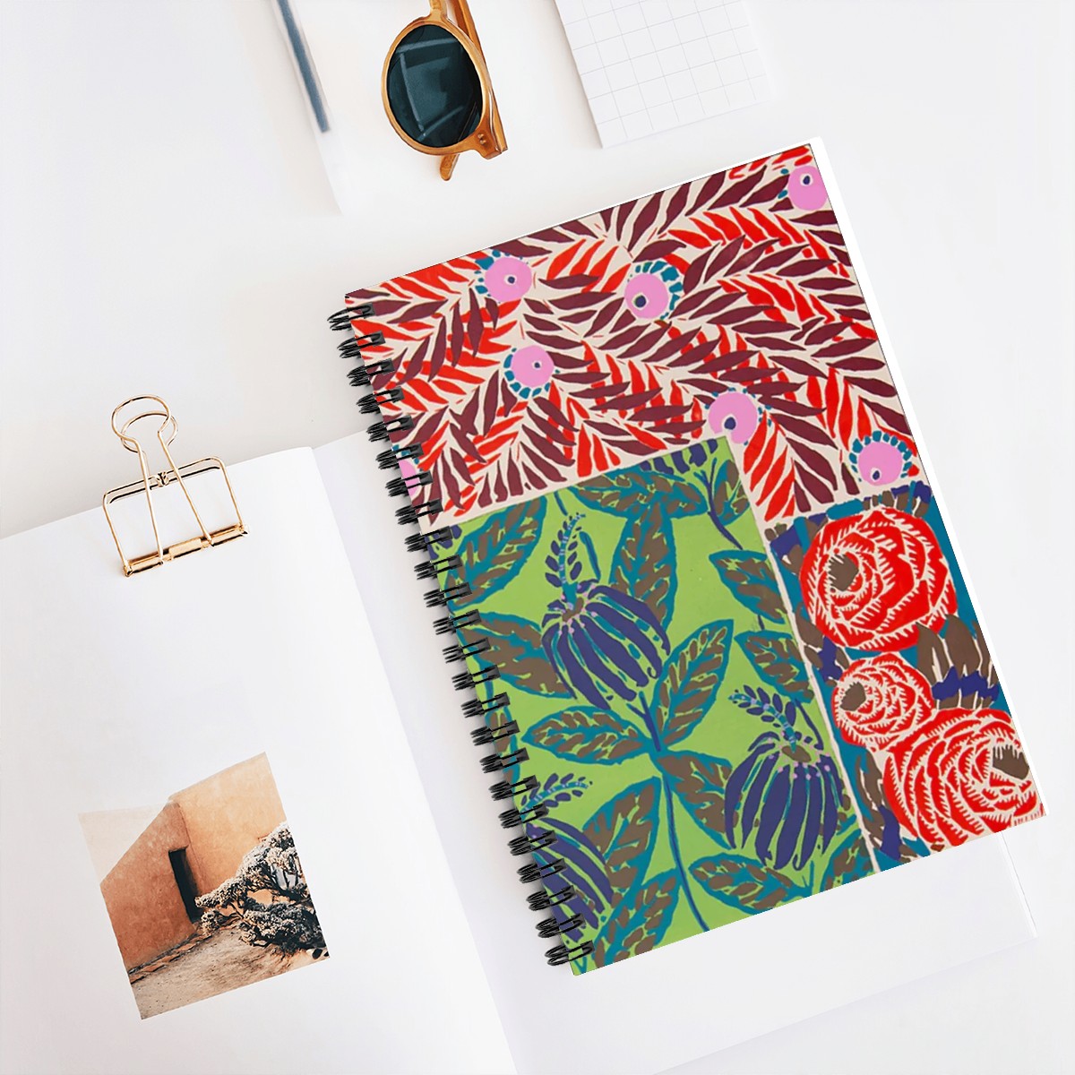 Art Deco Floral Spiral Notebook