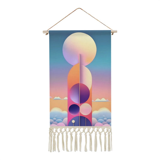 Aurora Obelisk Hanging Tapestry | Cosmic Wall Art