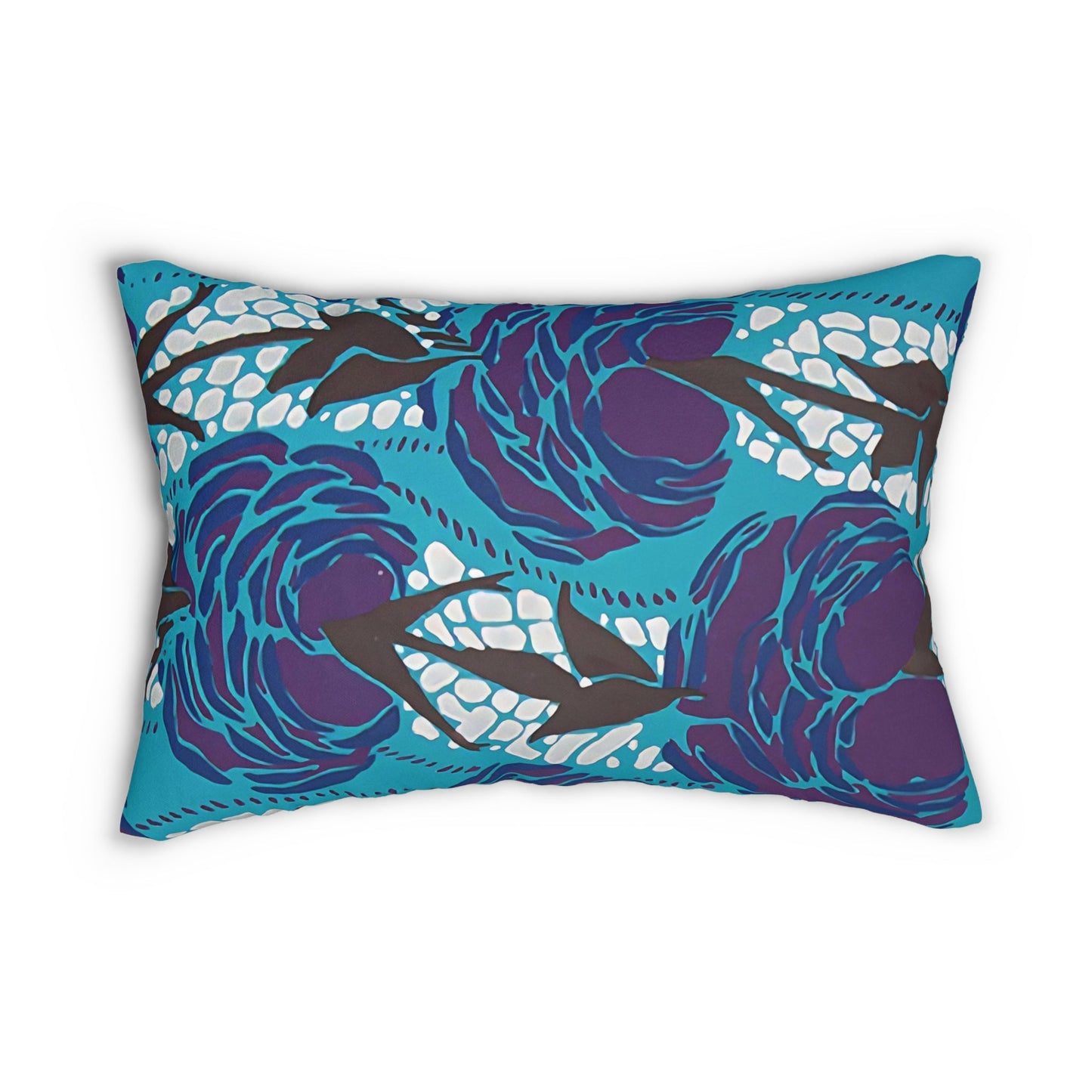 Abstract Floral Art Deco Rectangular Pillows | Eclectic Floral Accent Lumbar Pillows - POP DECO