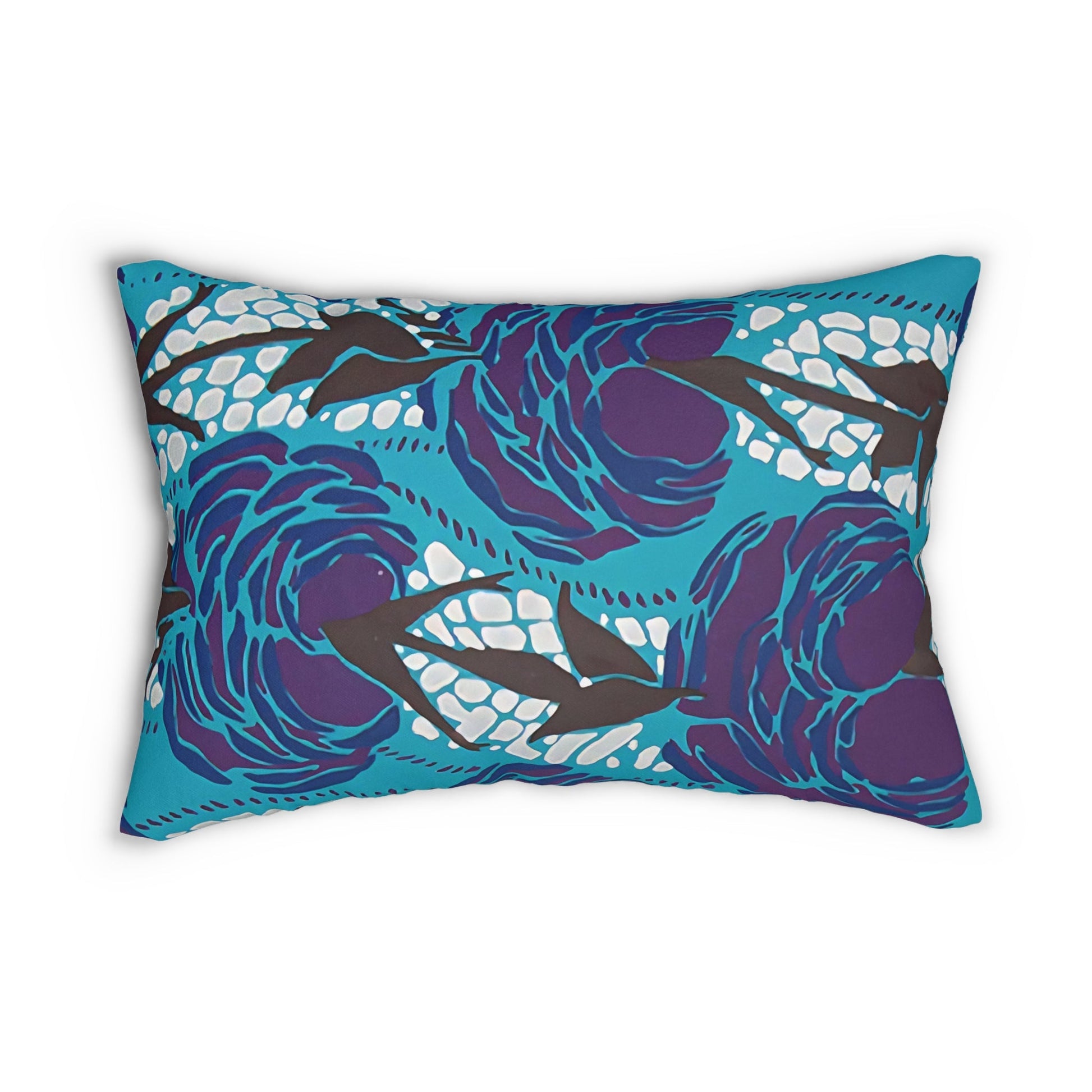 Abstract Floral Art Deco Rectangular Pillows | Eclectic Floral Accent Lumbar Pillows - POP DECO