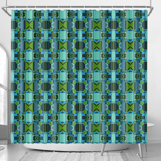 Abstract Geometric Colorful Retro Aesthetic Modern Boho Art Deco Inspired Shower Curtain - POP DECO