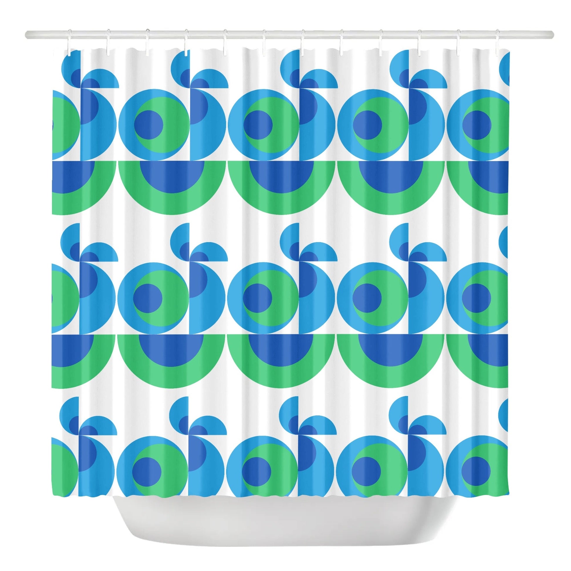 Abstract Geometric Colorful Retro Aesthetic Modern Boho Art Deco Inspired Shower Curtain - POP DECO