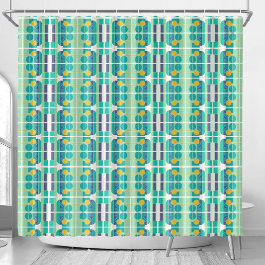 Abstract Geometric Colorful Retro Aesthetic Modern Boho Art Deco Inspired Shower Curtain - POP DECO