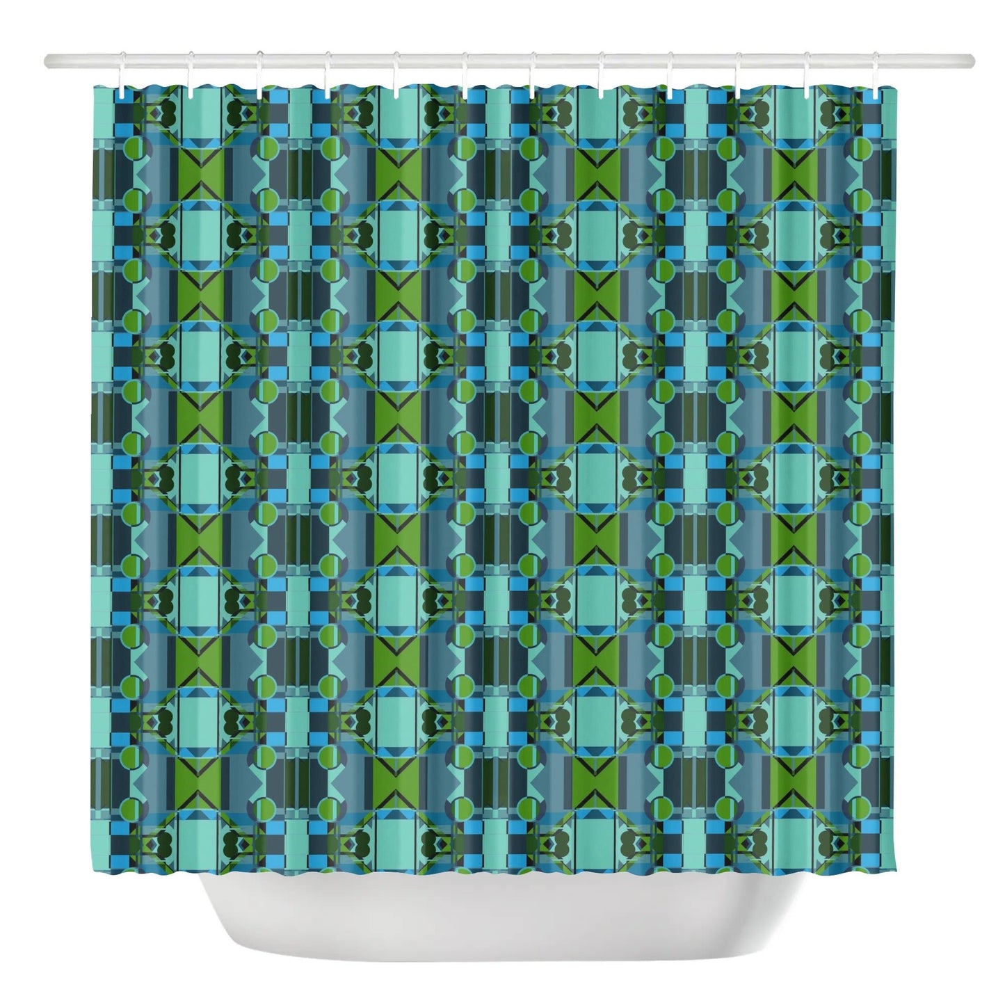 Abstract Geometric Colorful Retro Aesthetic Modern Boho Art Deco Inspired Shower Curtain - POP DECO