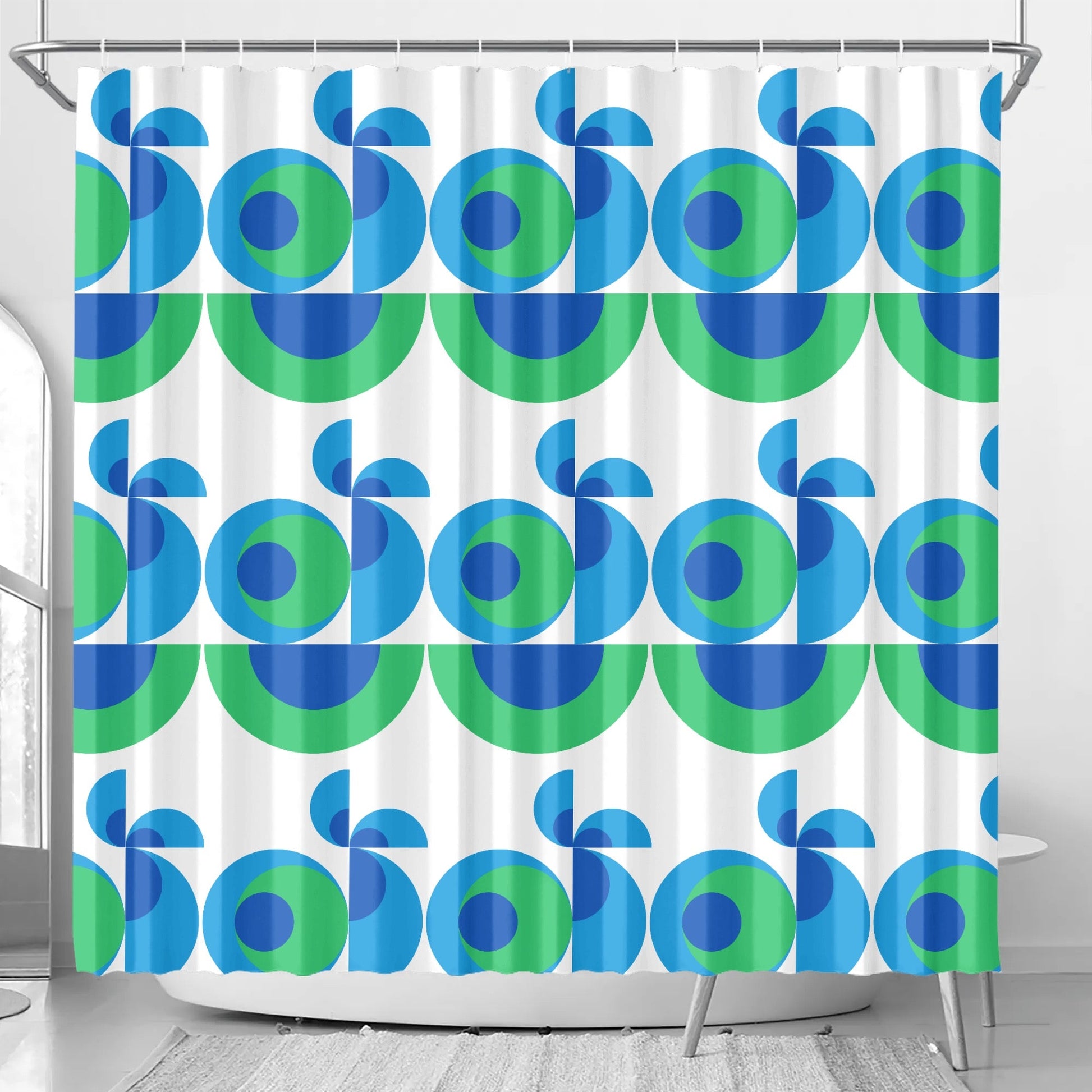 Abstract Geometric Colorful Retro Aesthetic Modern Boho Art Deco Inspired Shower Curtain - POP DECO