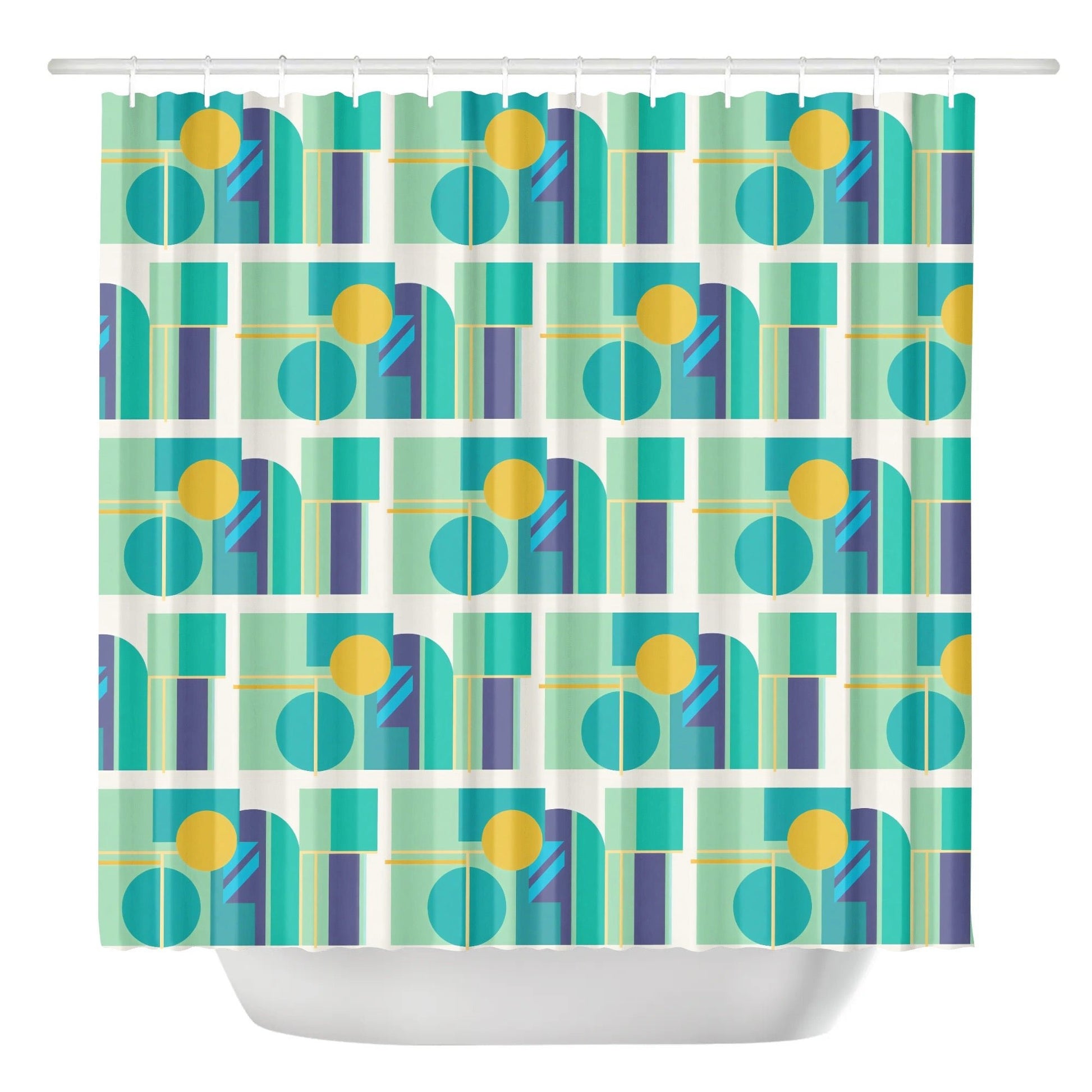 Abstract Geometric Colorful Retro Aesthetic Modern Boho Art Deco Inspired Shower Curtain - POP DECO