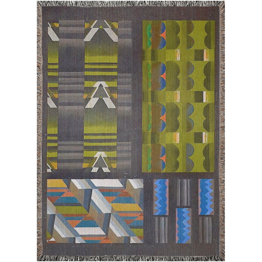 Abstract Geometric Pendleton Vibe Woven Blankets | Colorful Neutrals Wild Pattern Throw Blanket - POP DECO