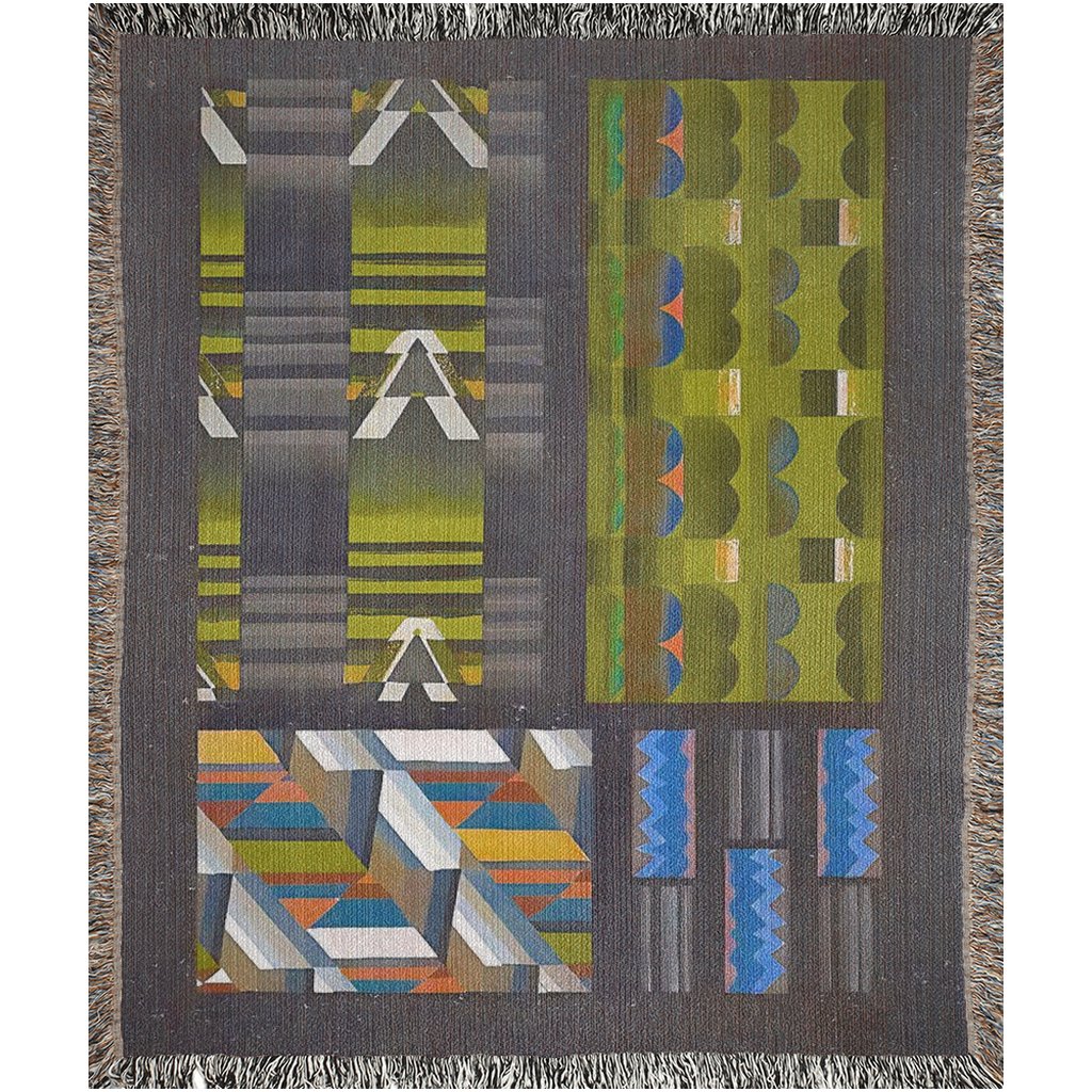 Abstract Geometric Pendleton Vibe Woven Blankets | Colorful Neutrals Wild Pattern Throw Blanket - POP DECO