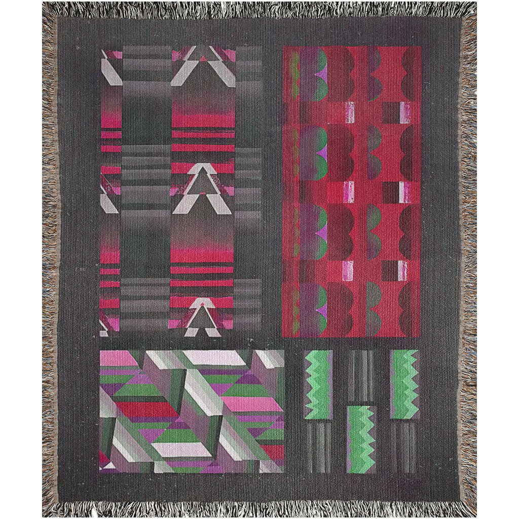 Abstract Geometric Pendleton Vibe Woven Blankets | Maximalist Christmas Throw Blanket - POP DECO