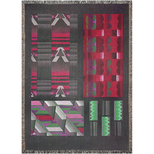 Abstract Geometric Pendleton Vibe Woven Blankets | Maximalist Christmas Throw Blanket - POP DECO