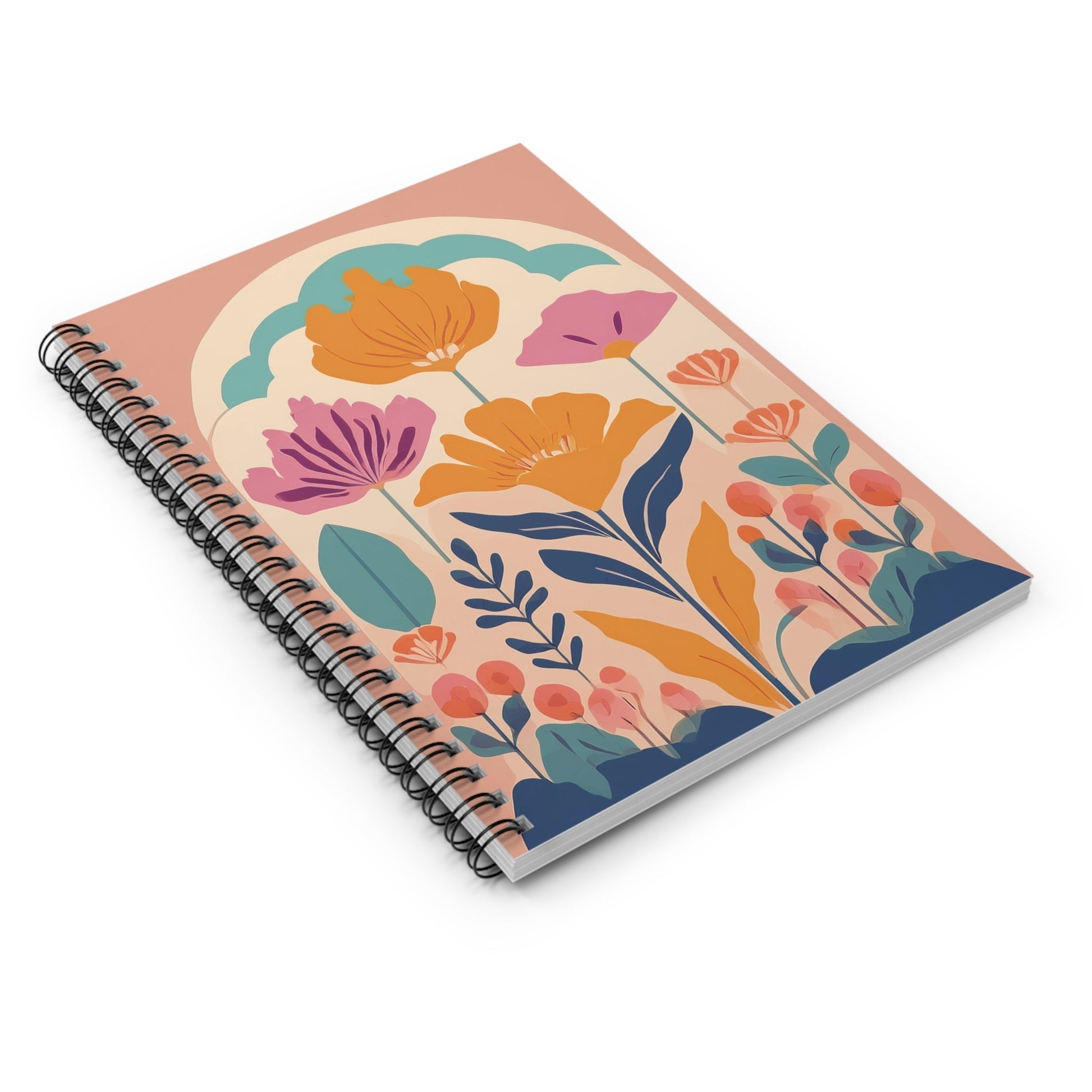 Abstract Wildflower Spiral Notebook - Ruled Line - POP DECO