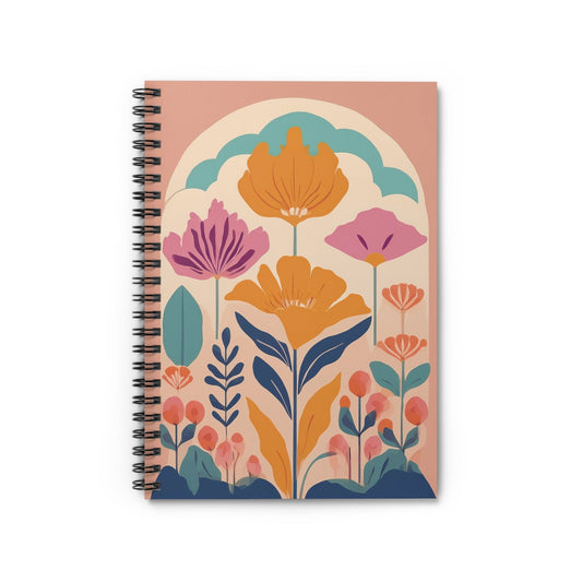 Abstract Wildflower Spiral Notebook - Ruled Line - POP DECO