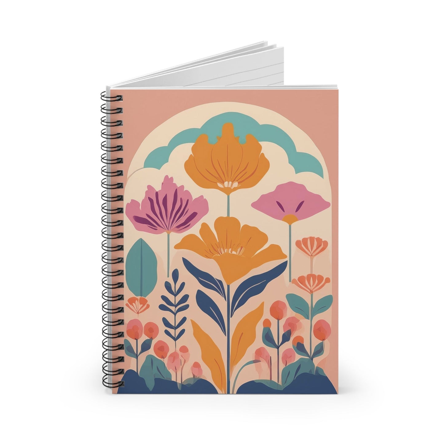 Abstract Wildflower Spiral Notebook - Ruled Line - POP DECO