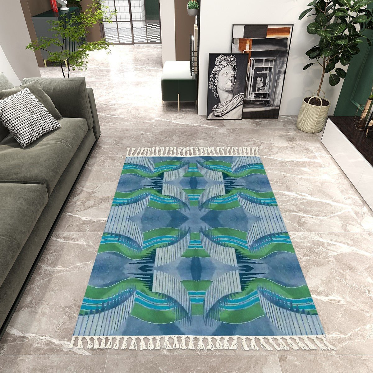 Area Rug with Tassels (8:5) - POP DECO