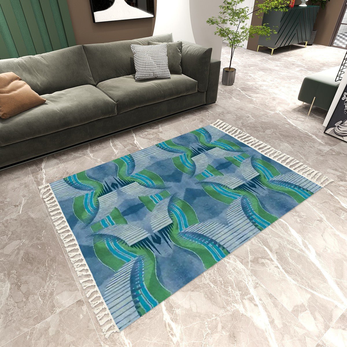 Area Rug with Tassels (8:5) - POP DECO