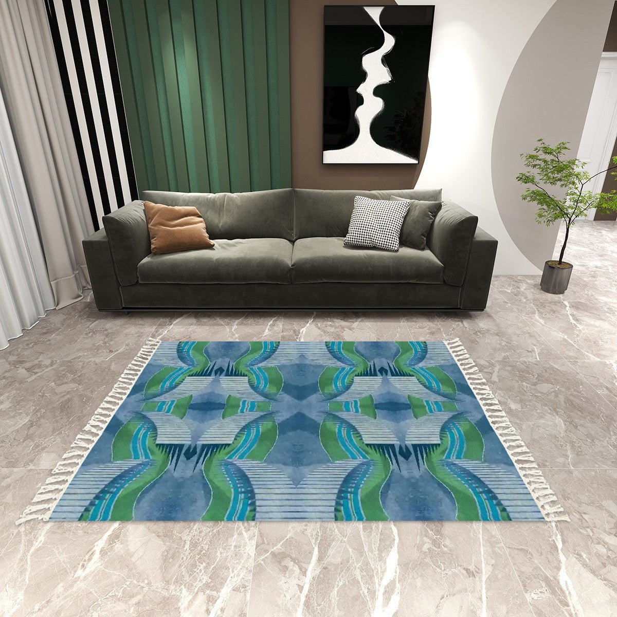 Area Rug with Tassels (8:5) - POP DECO