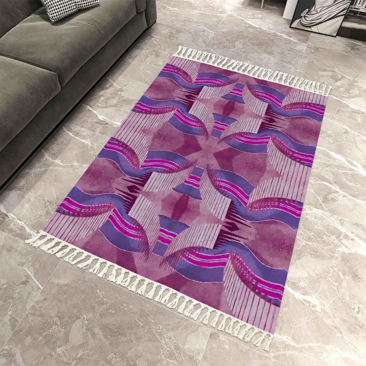 Area Rug with Tassels (8:5) - POP DECO