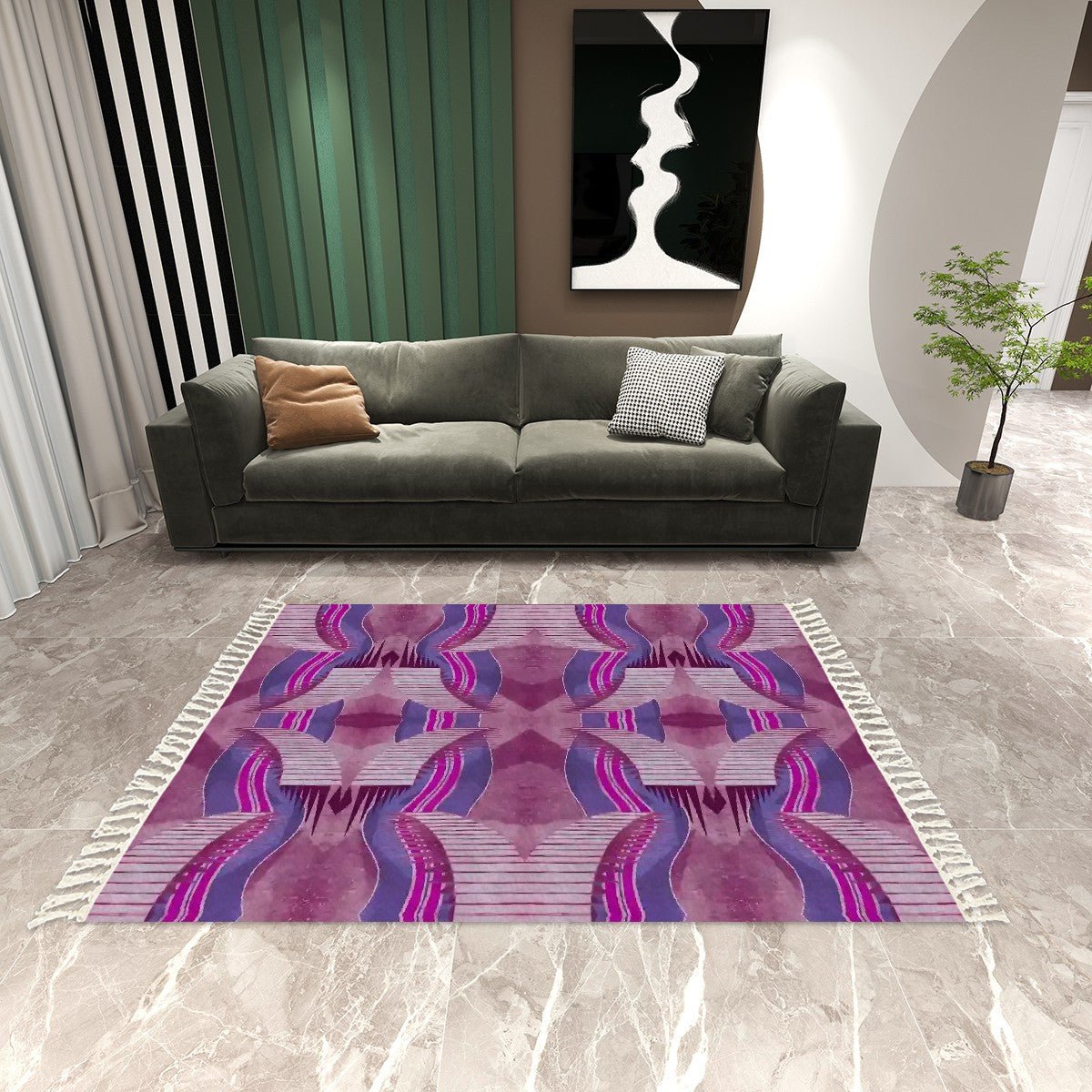 Area Rug with Tassels (8:5) - POP DECO