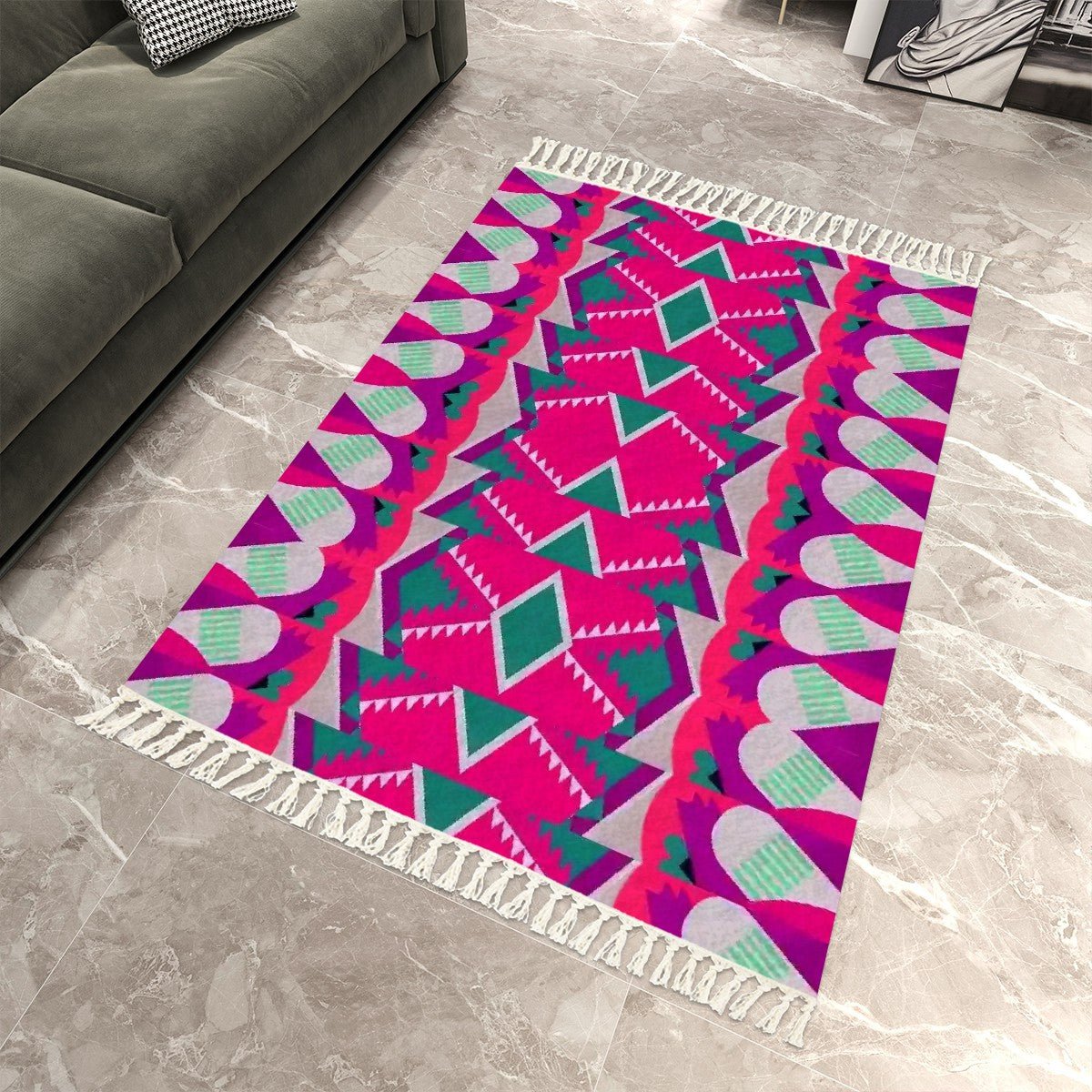 Area Rug with Tassels (8:5) - POP DECO