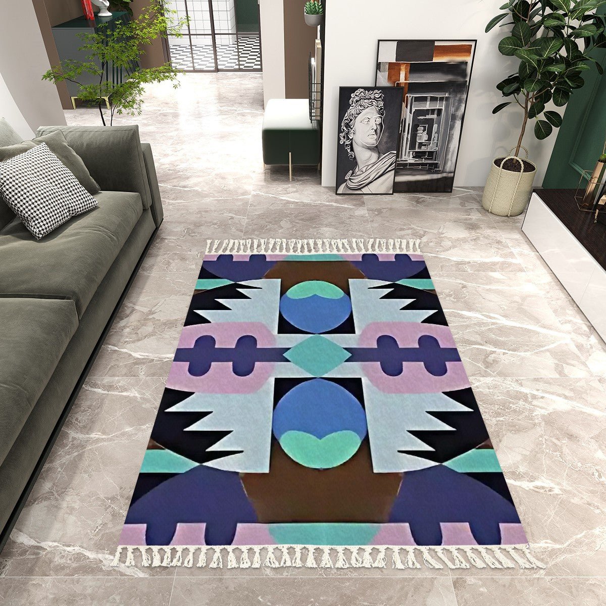 Area Rug with Tassels (8:5) - POP DECO