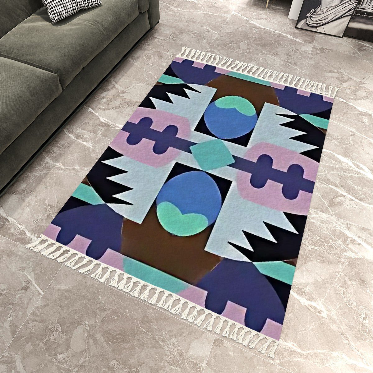 Area Rug with Tassels (8:5) - POP DECO