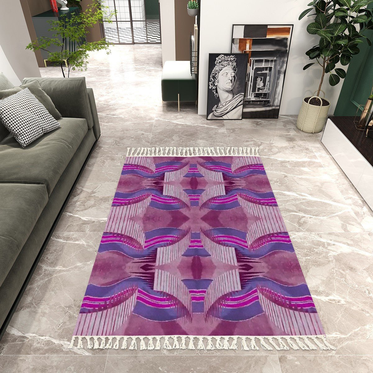 Area Rug with Tassels (8:5) - POP DECO