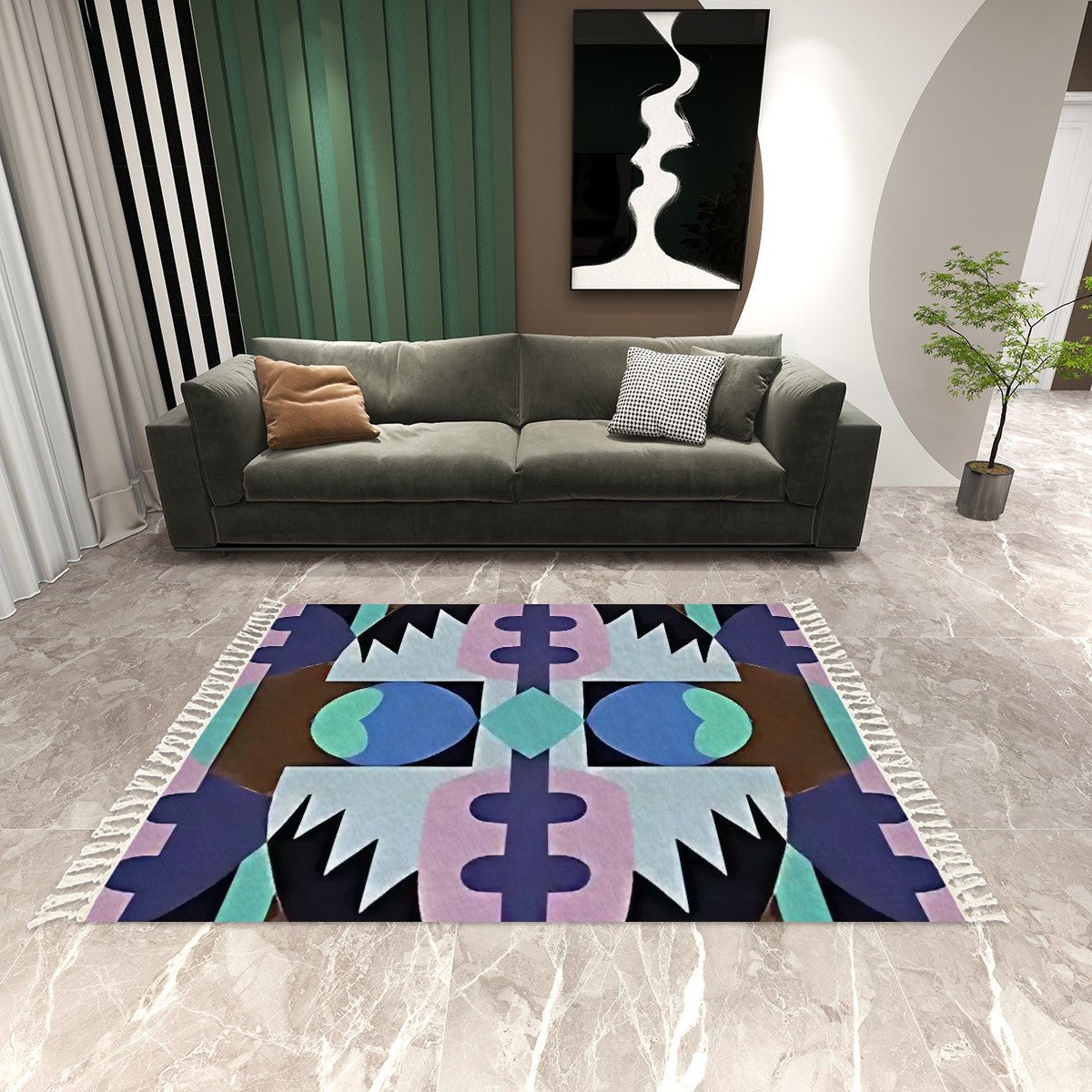 Area Rug with Tassels (8:5) - POP DECO