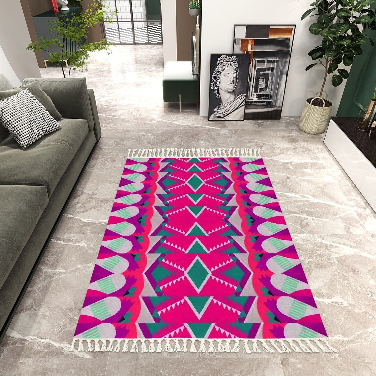 Area Rug with Tassels (8:5) - POP DECO