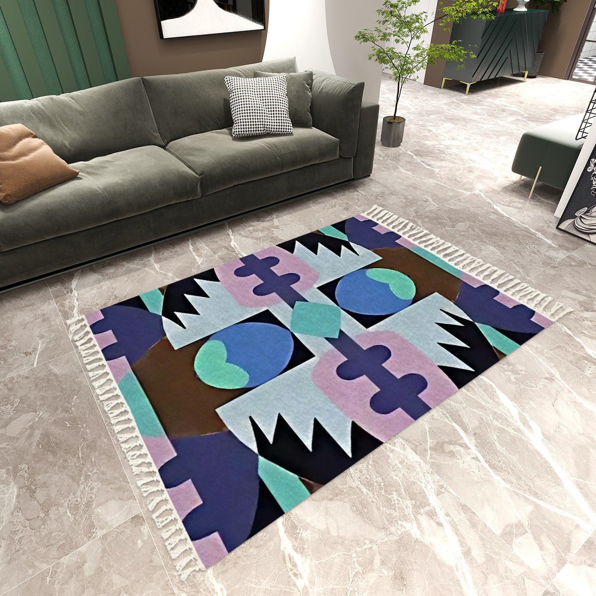 Area Rug with Tassels (8:5) - POP DECO