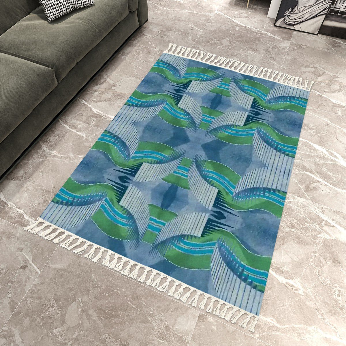 Area Rug with Tassels (8:5) - POP DECO