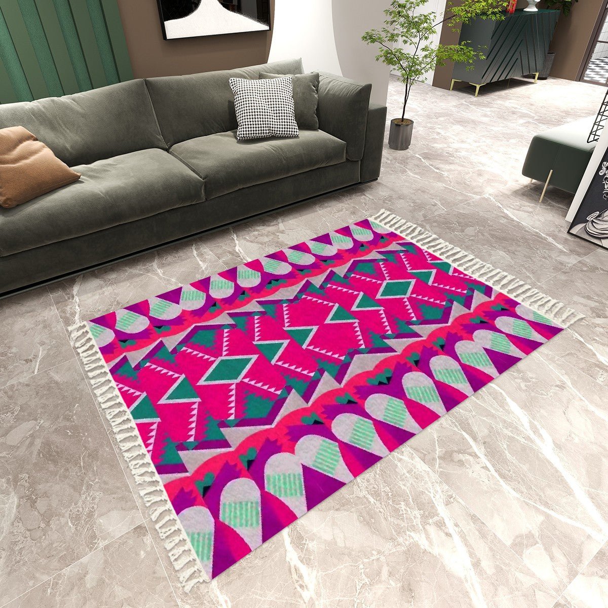 Area Rug with Tassels (8:5) - POP DECO