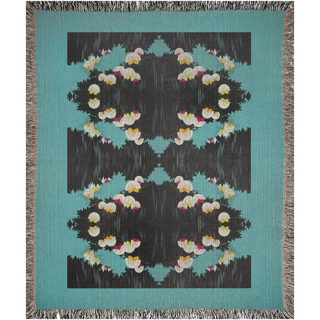 Art Deco Floral Patter Woven Blankets | Lilly of the Valley Retro Throw Blanket - POP DECO