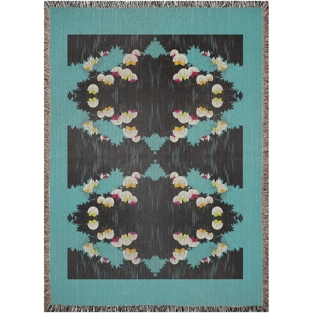 Art Deco Floral Patter Woven Blankets | Lilly of the Valley Retro Throw Blanket - POP DECO