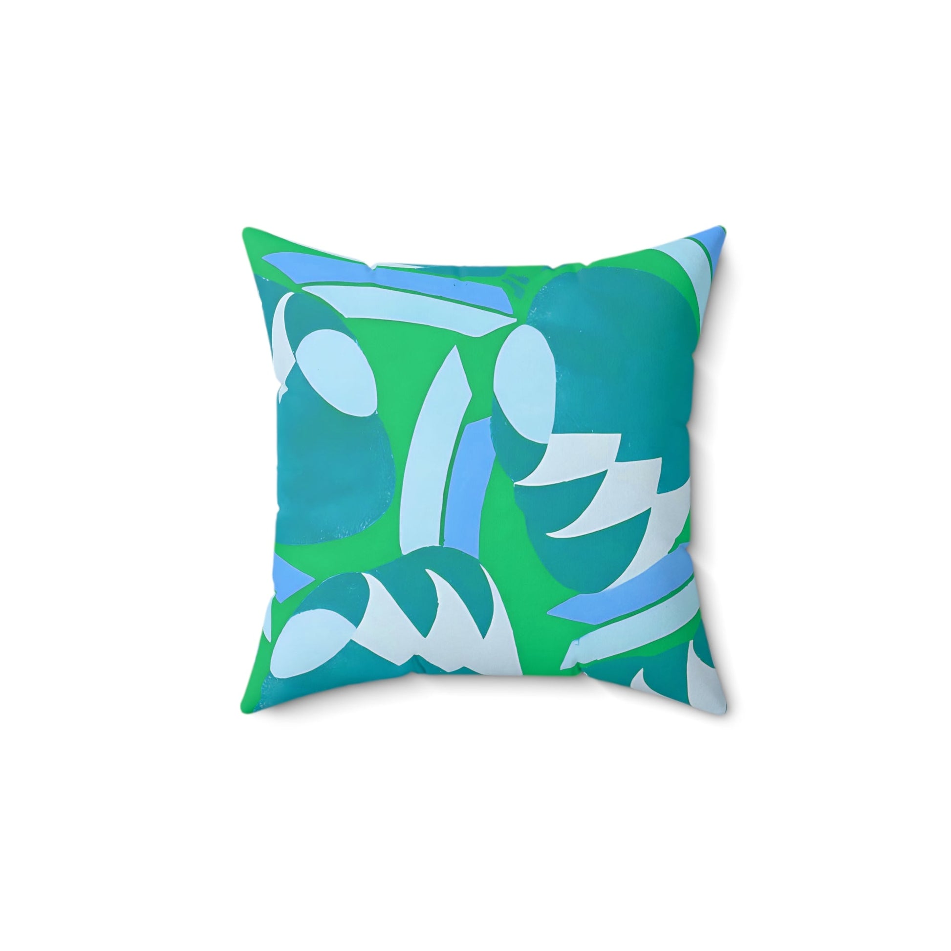 Art Deco Prismes Abstract Blue and Green Pastel Aesthetic Throw Pillow - POP DECO