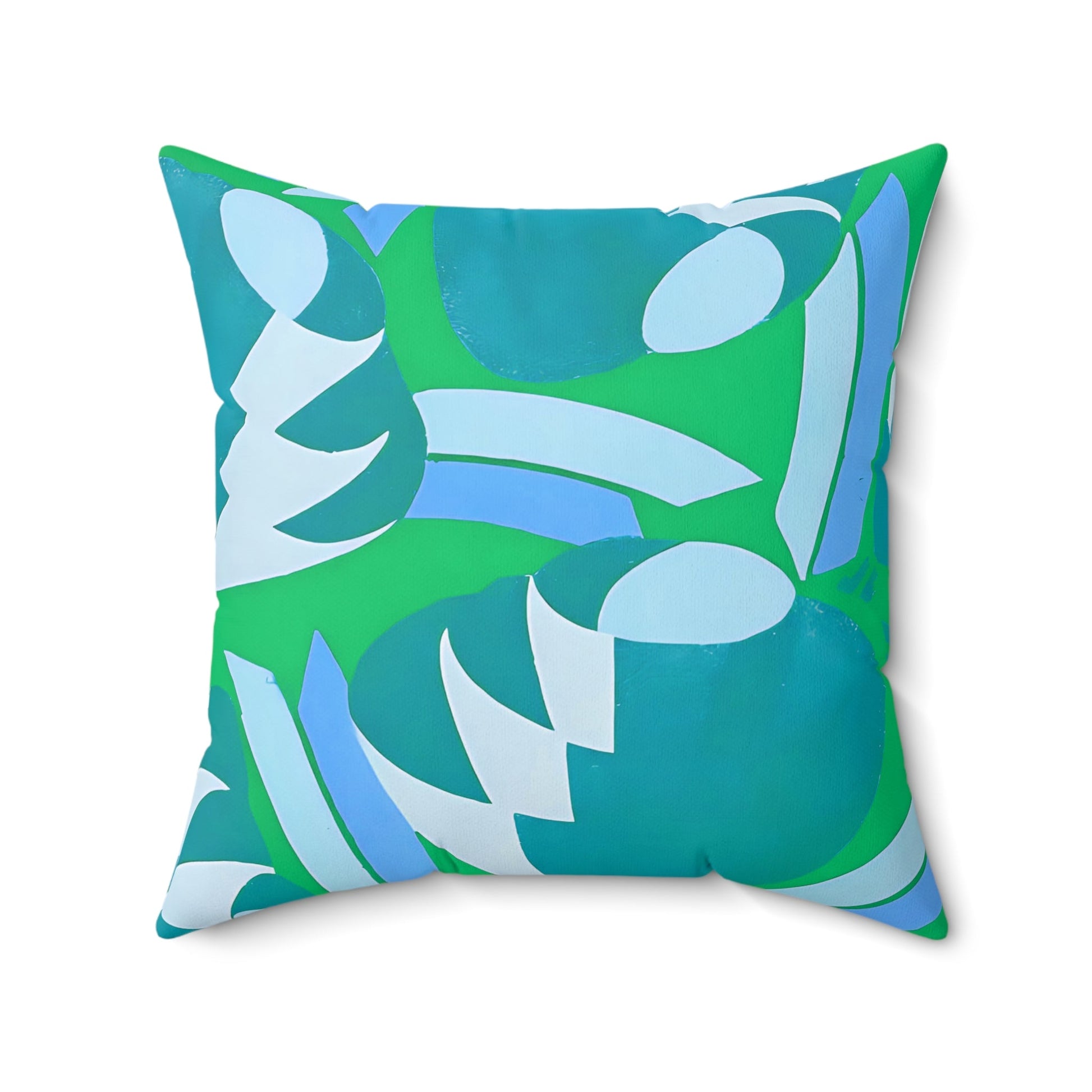 Art Deco Prismes Abstract Blue and Green Pastel Aesthetic Throw Pillow - POP DECO