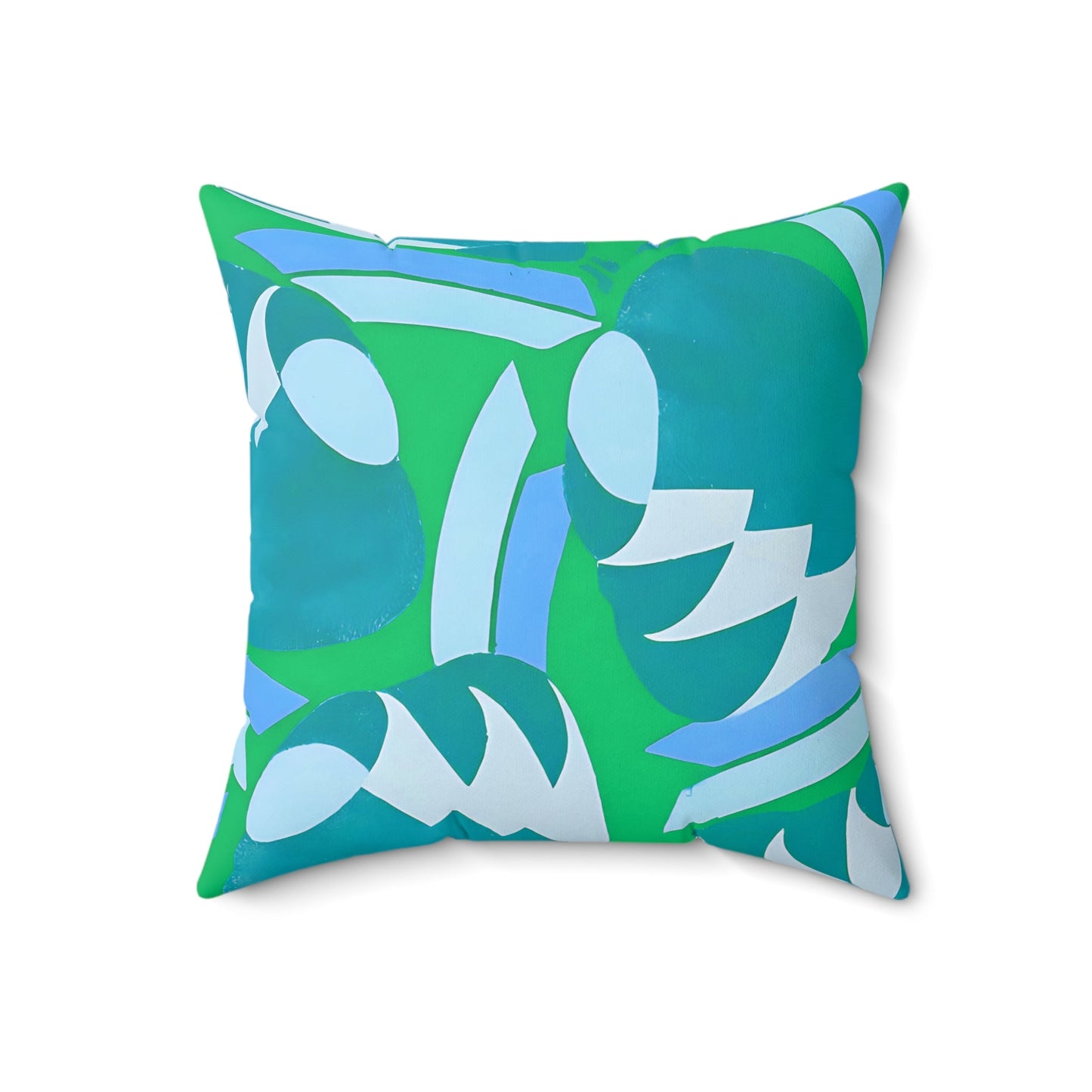 Art Deco Prismes Abstract Blue and Green Pastel Aesthetic Throw Pillow - POP DECO